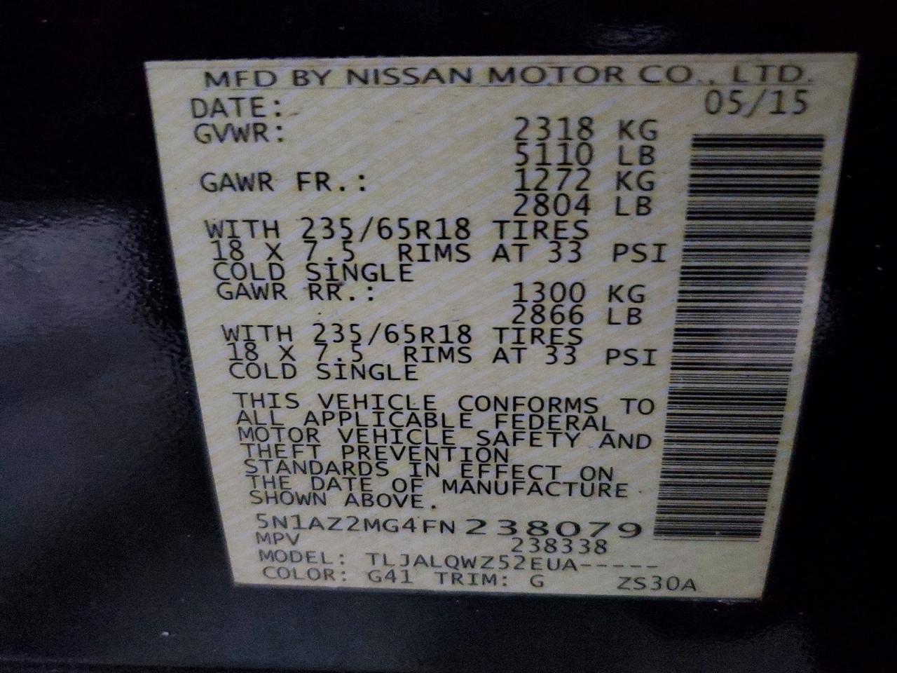 2015 NISSAN MURANO