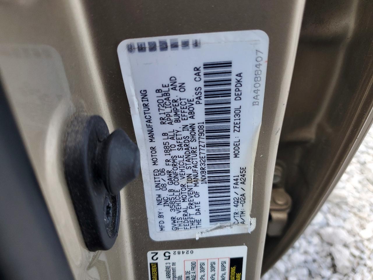 2007 TOYOTA COROLLA