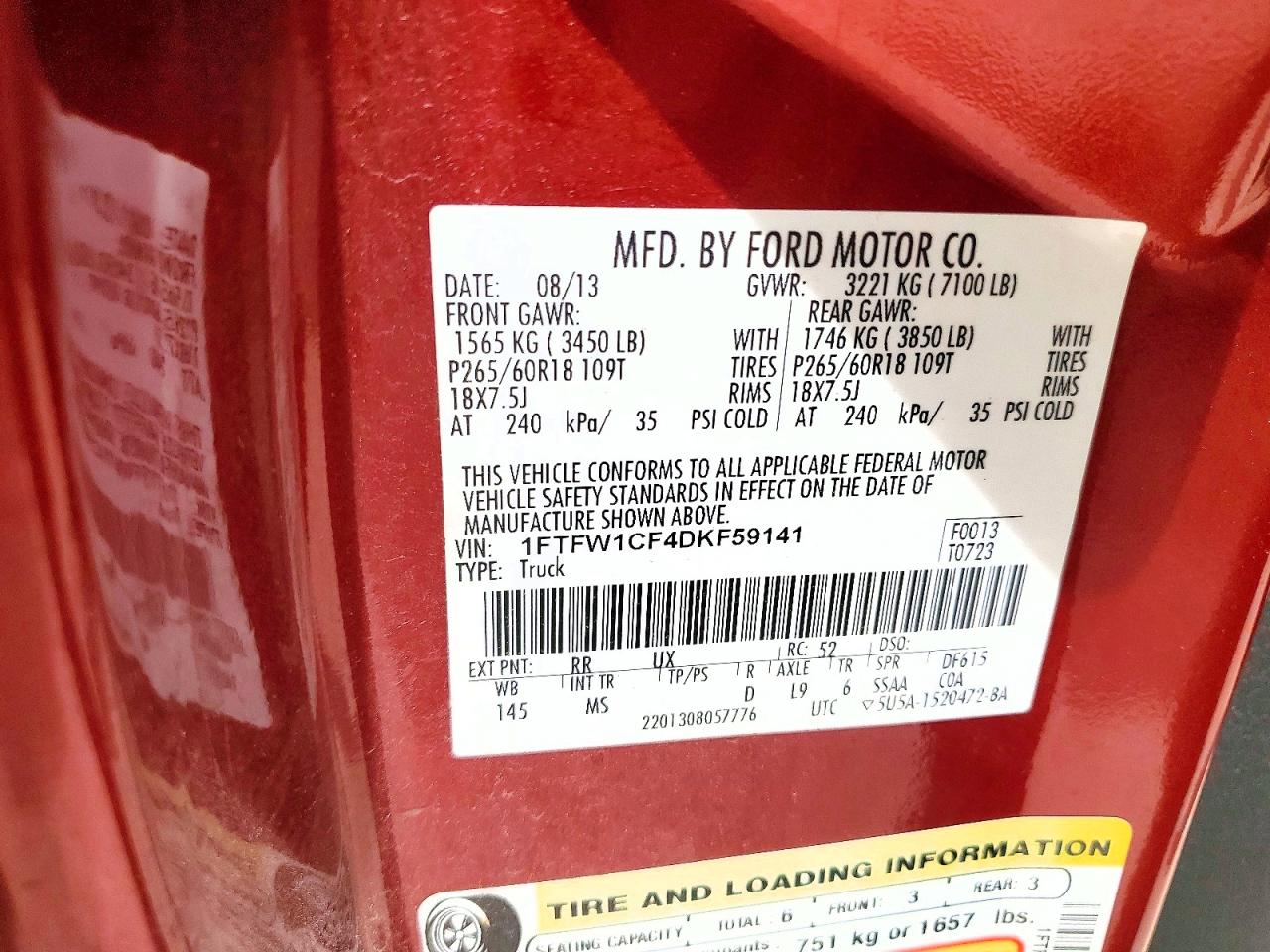 2013 FORD F150