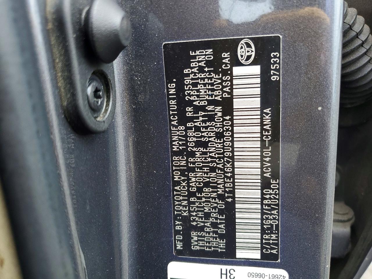 2009 TOYOTA CAMRY