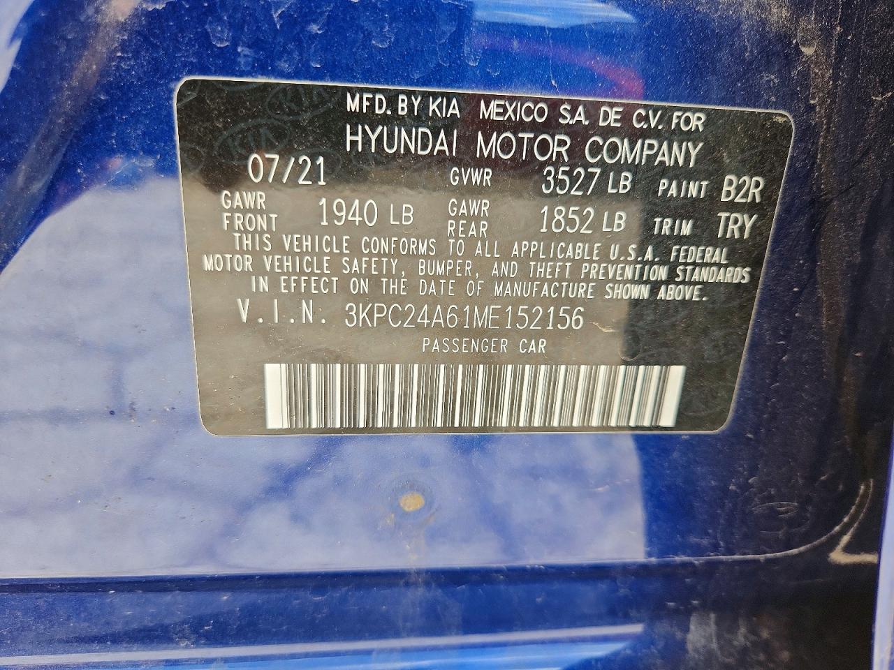 2021 HYUNDAI ACCENT