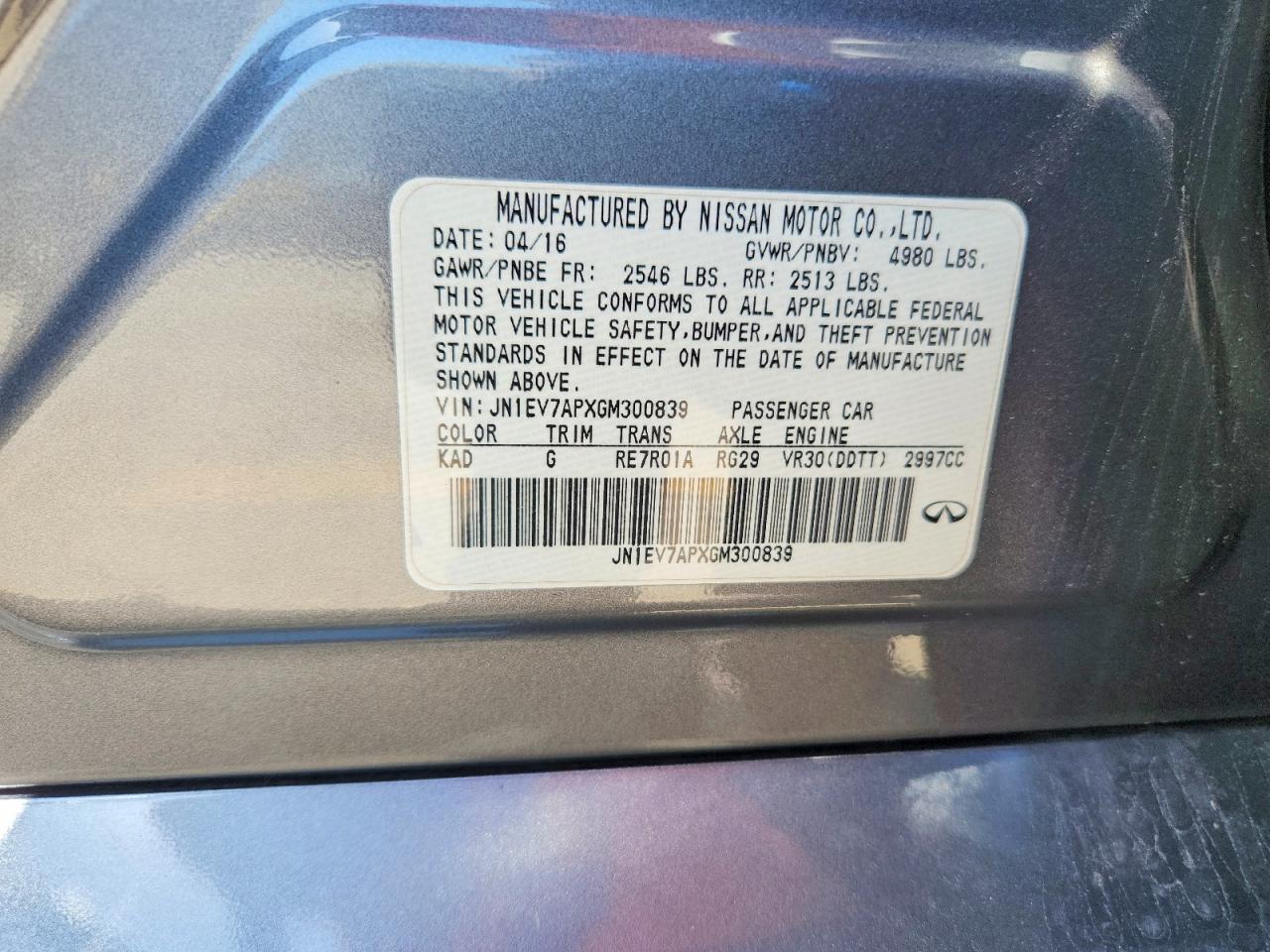 2016 INFINITI Q50