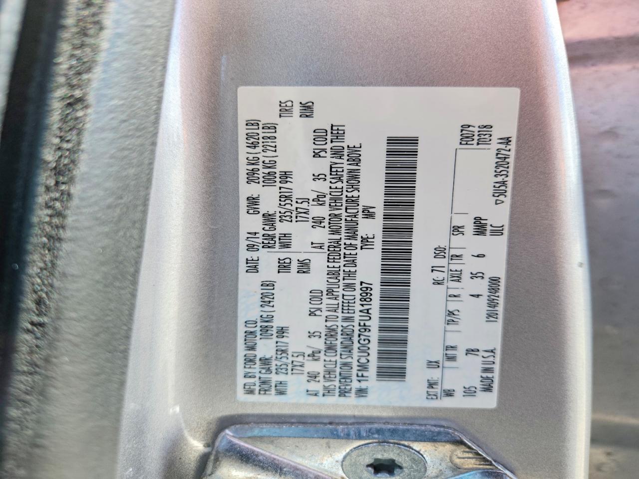 2015 FORD ESCAPE