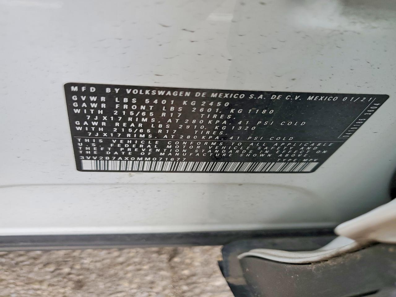 2021 VOLKSWAGEN TIGUAN