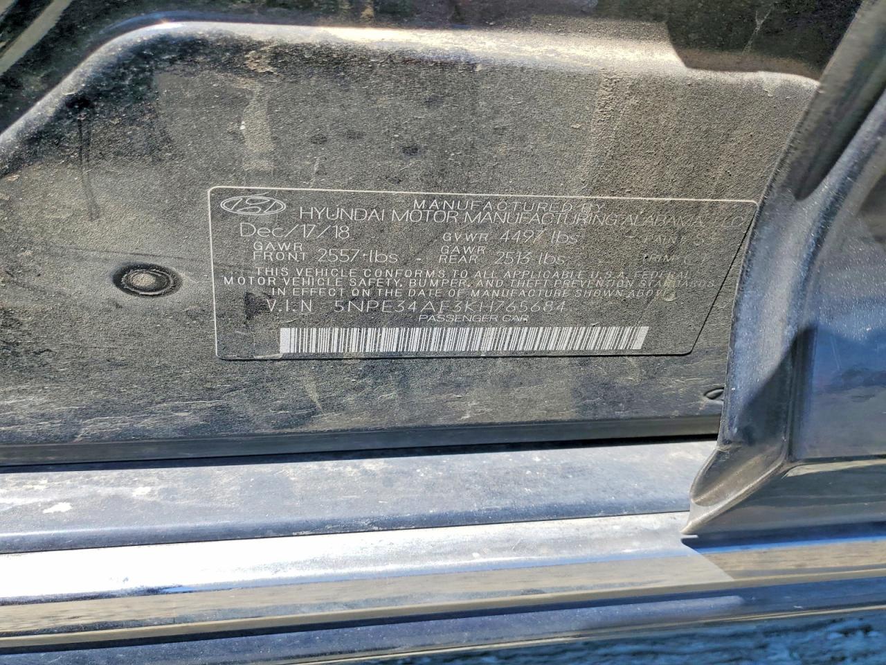 2019 HYUNDAI SONATA