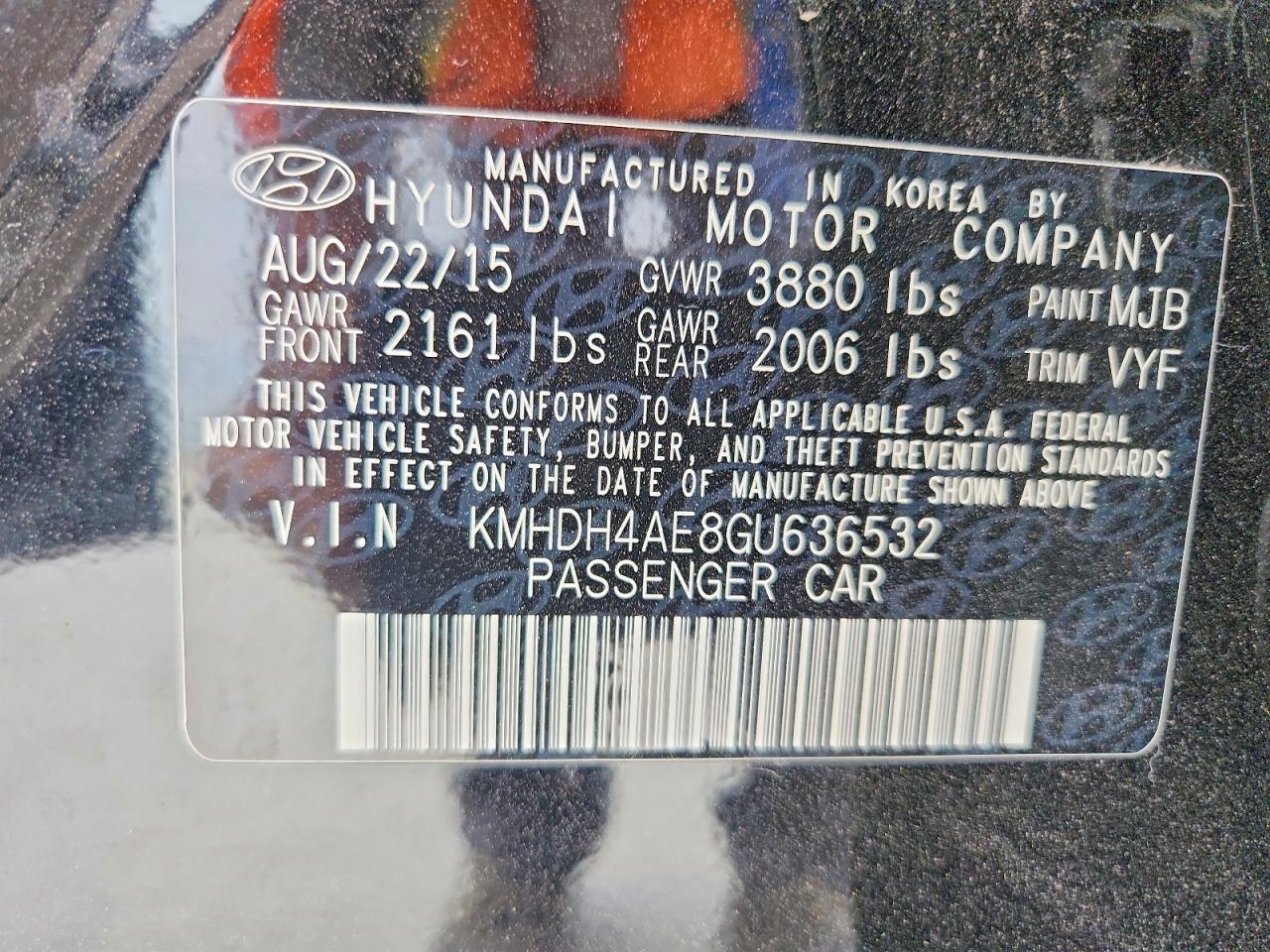2016 HYUNDAI ELANTRA