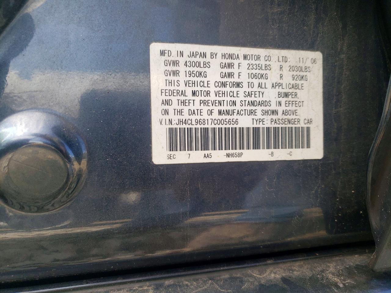 2007 ACURA TSX