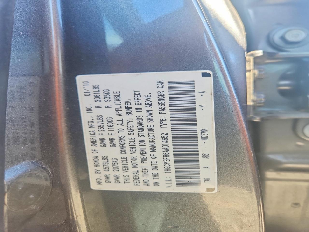 2010 HONDA ACCORD