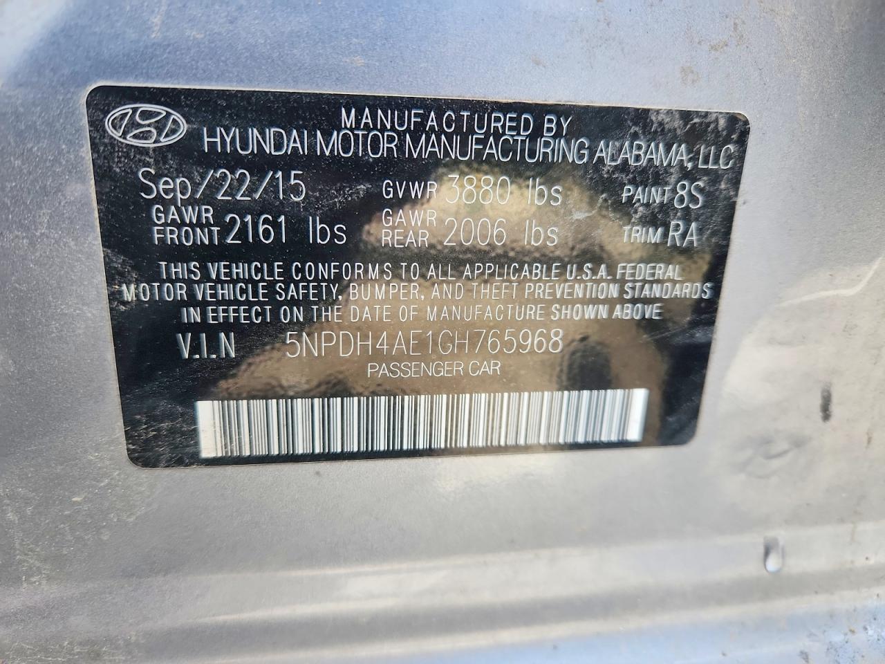 2016 HYUNDAI ELANTRA