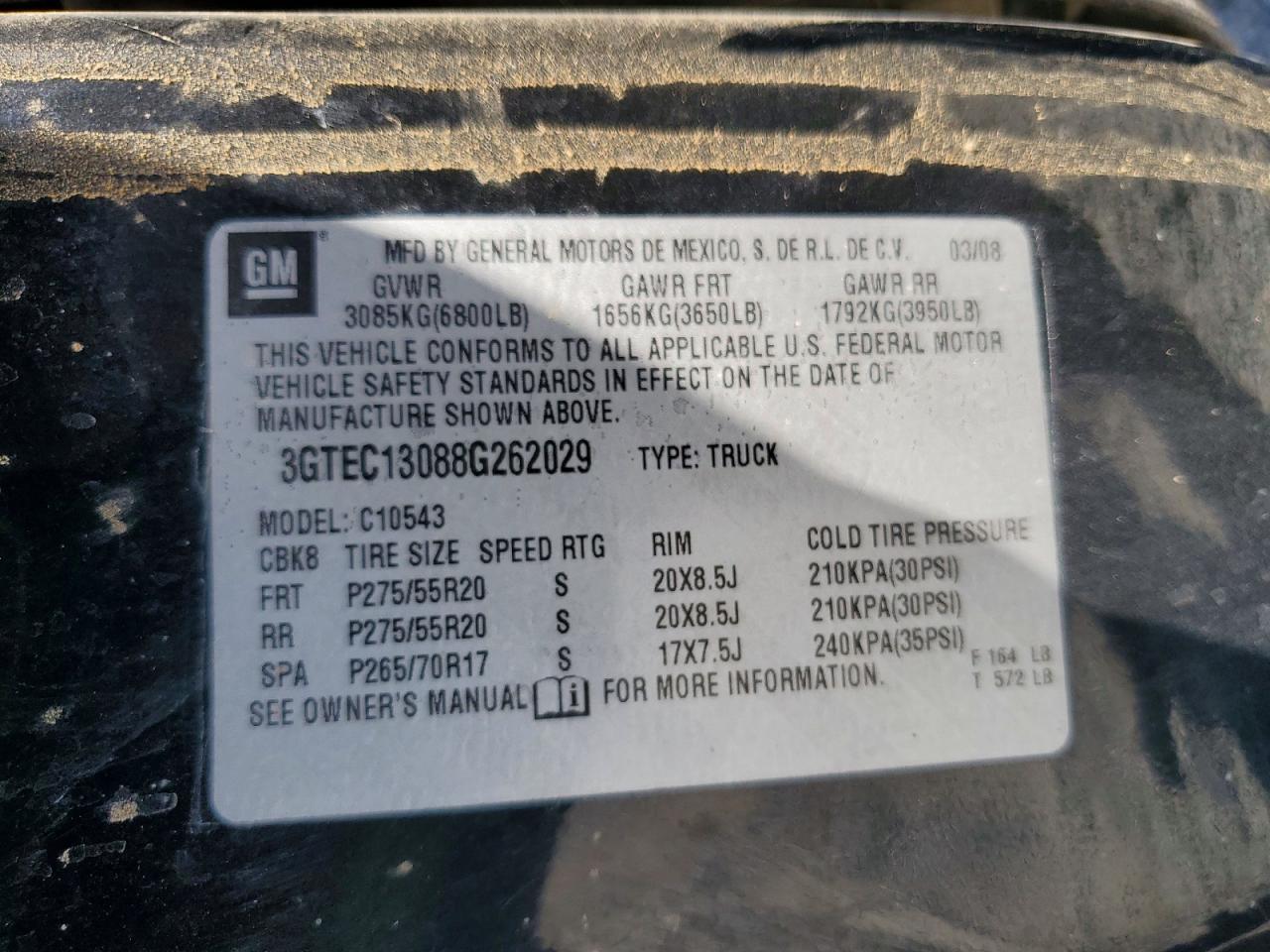 2008 GMC SIERRA