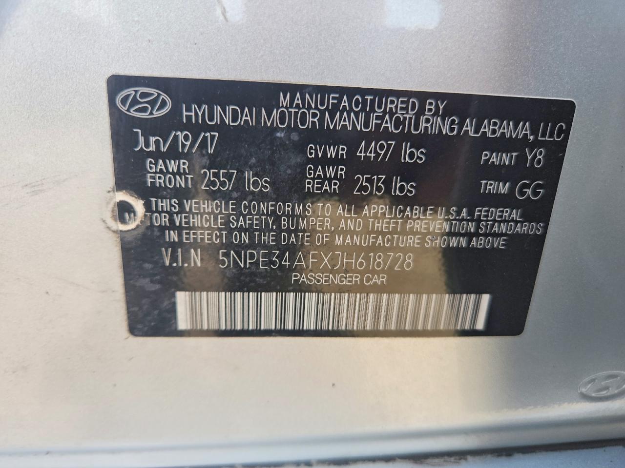 2018 HYUNDAI SONATA