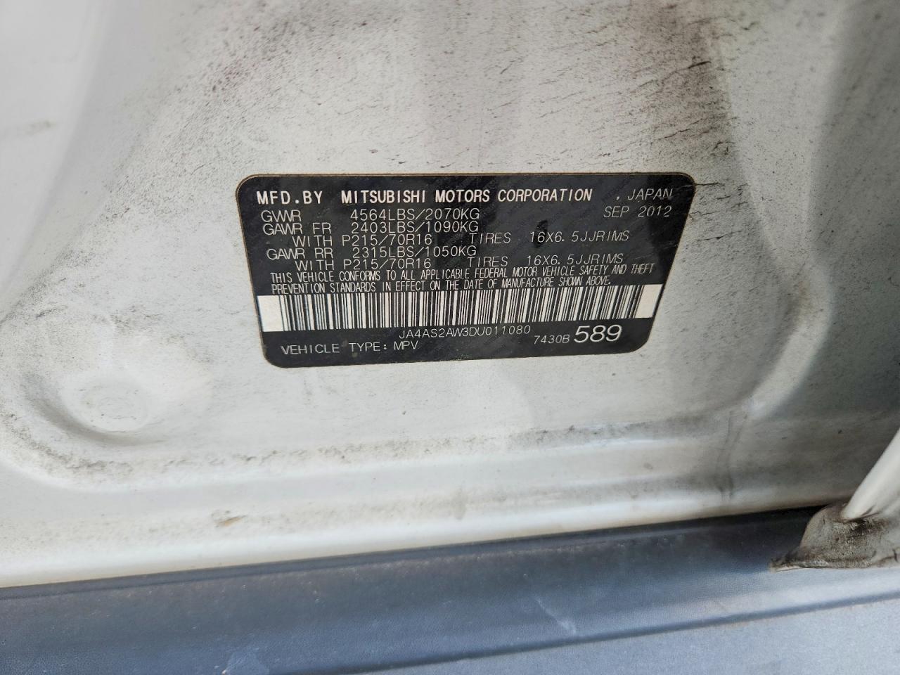 2013 MITSUBISHI OUTLANDER
