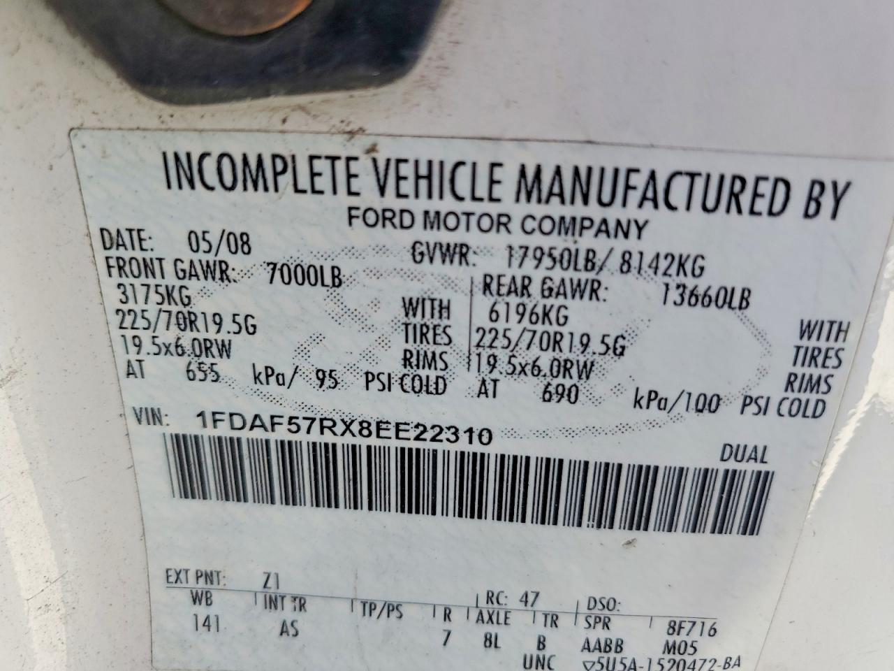 2008 FORD F550