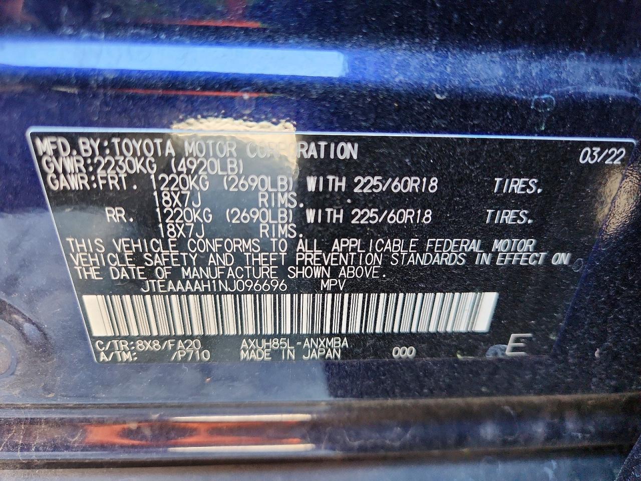 2022 TOYOTA VENZA