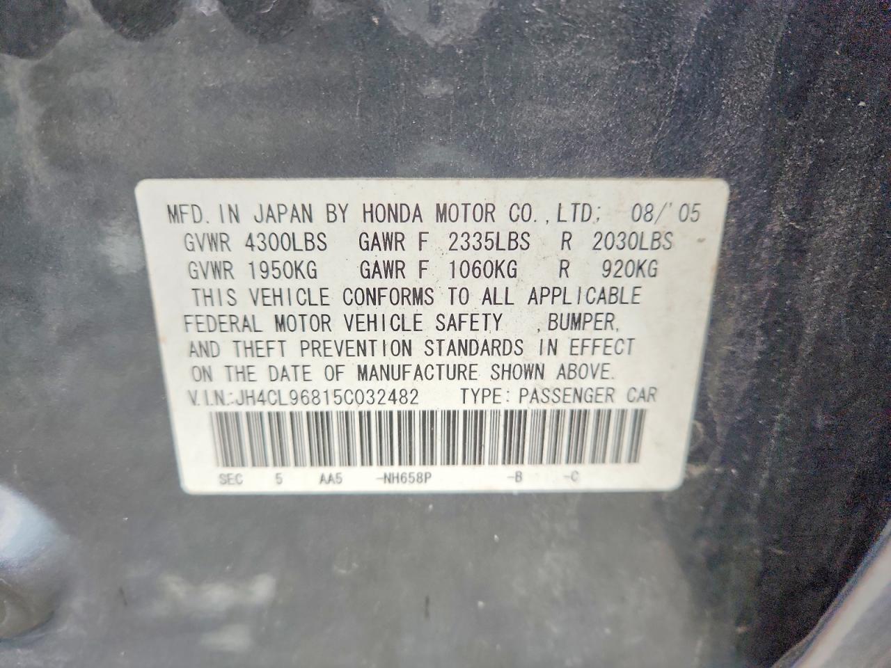 2005 ACURA TSX