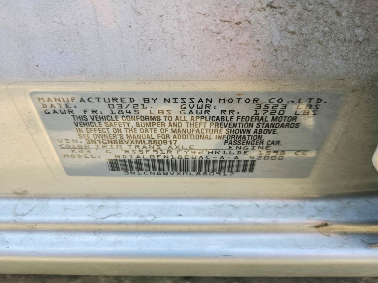 2021 NISSAN VERSA