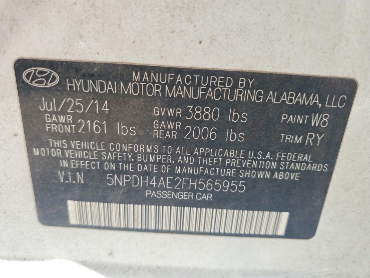 2015 HYUNDAI ELANTRA