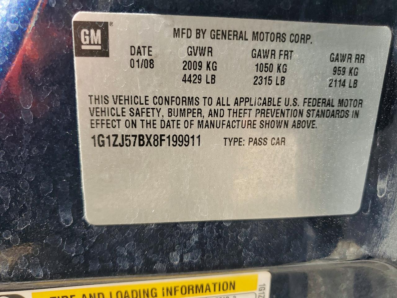 2008 CHEVROLET MALIBU