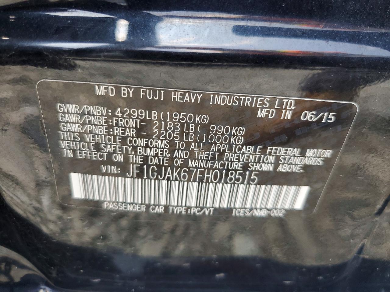2015 SUBARU IMPREZA