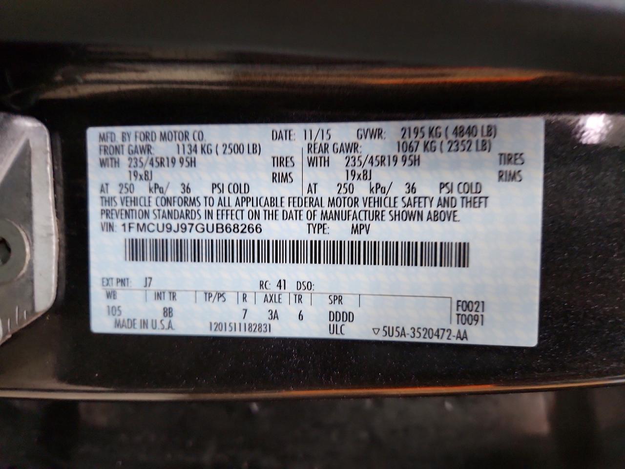 2016 FORD ESCAPE