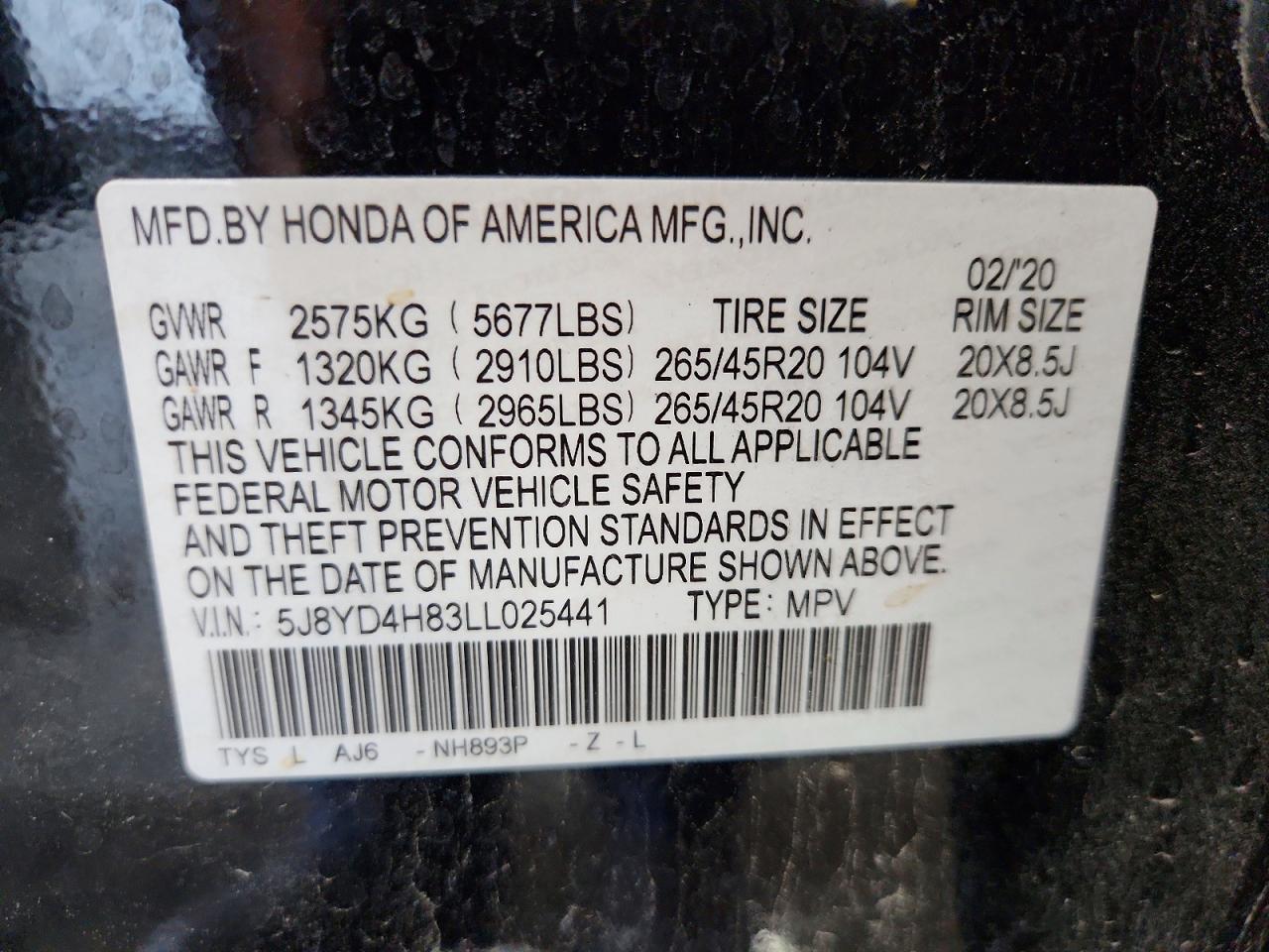 2020 ACURA MDX