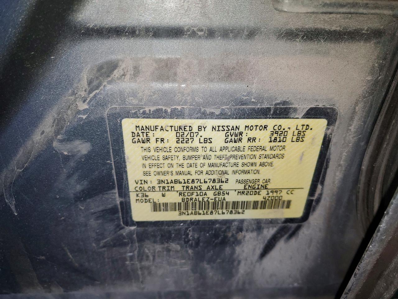 2007 NISSAN SENTRA