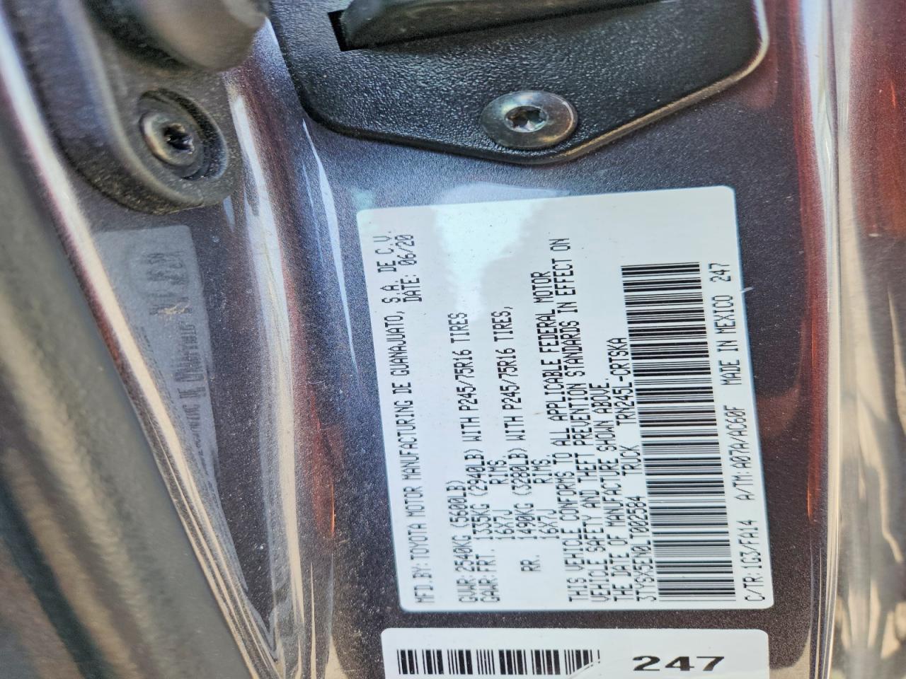 2020 TOYOTA TACOMA