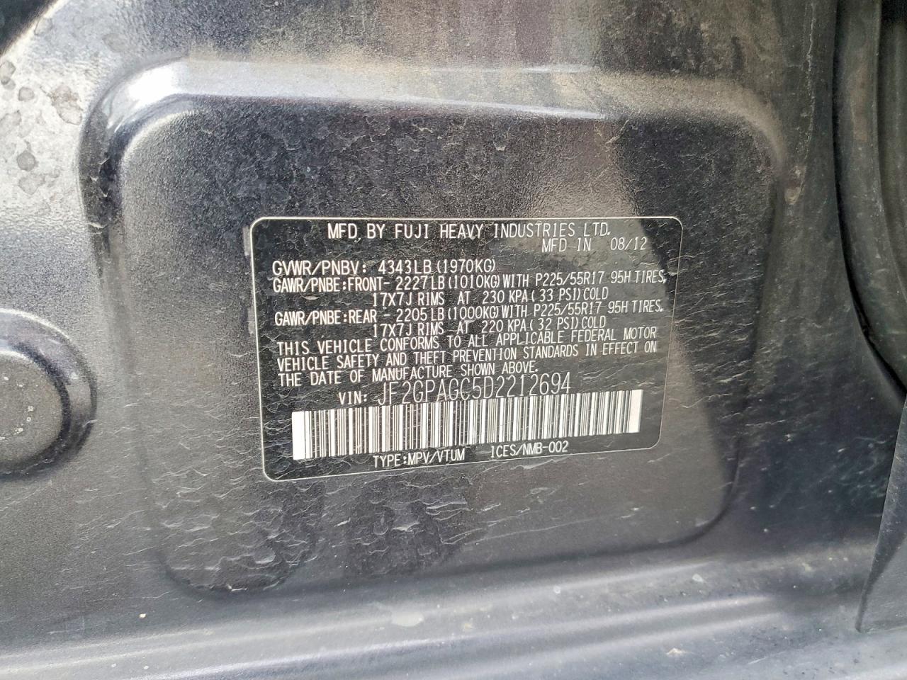 2013 SUBARU XV
