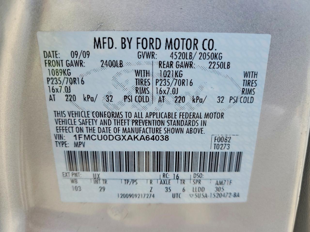 2010 FORD ESCAPE