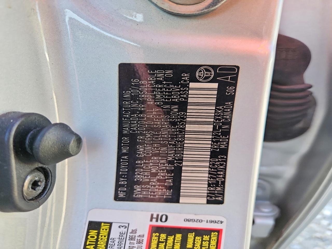 2017 TOYOTA COROLLA