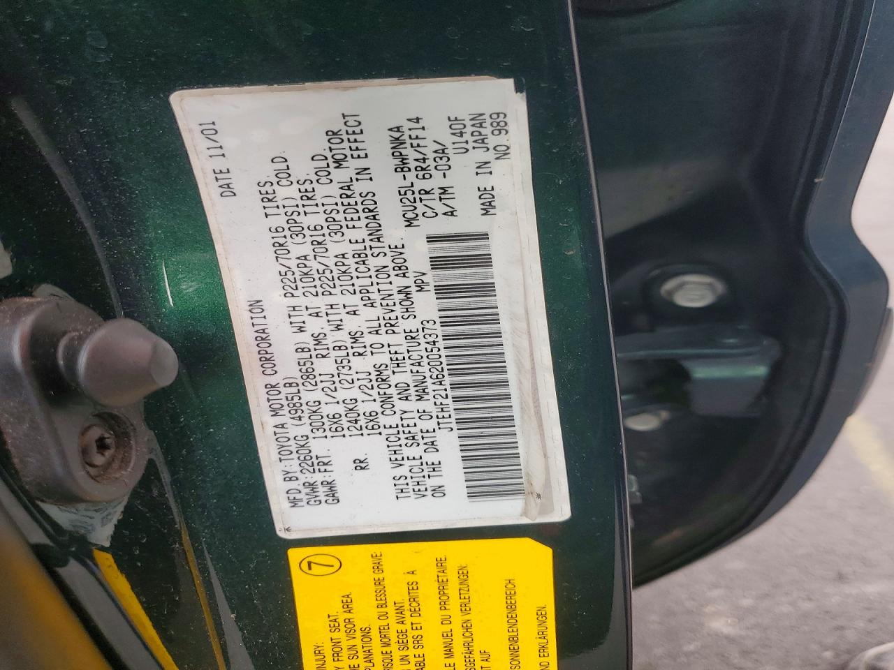 2002 TOYOTA HIGHLANDER