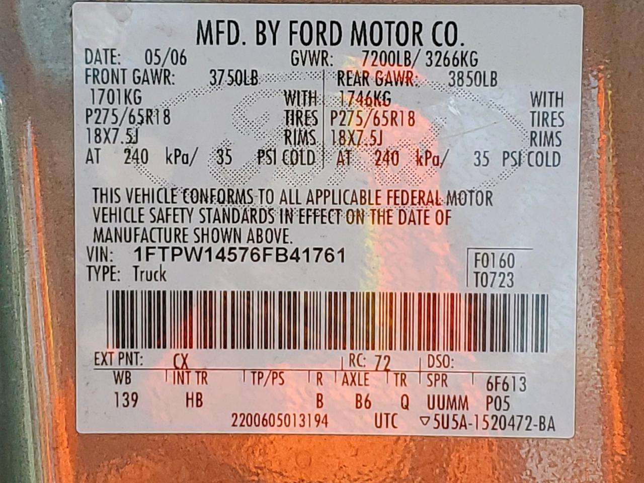 2006 FORD F150