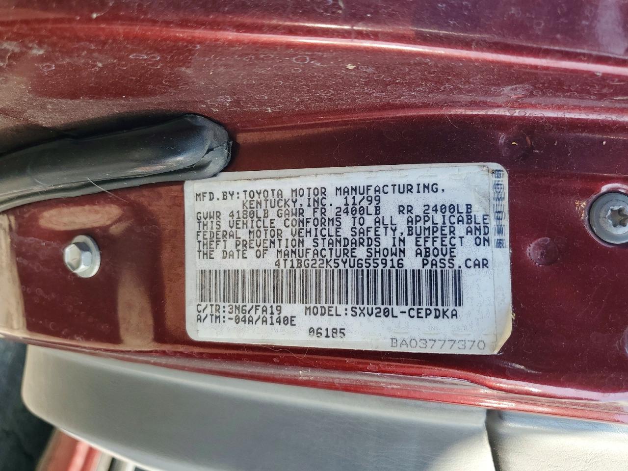 2000 TOYOTA CAMRY