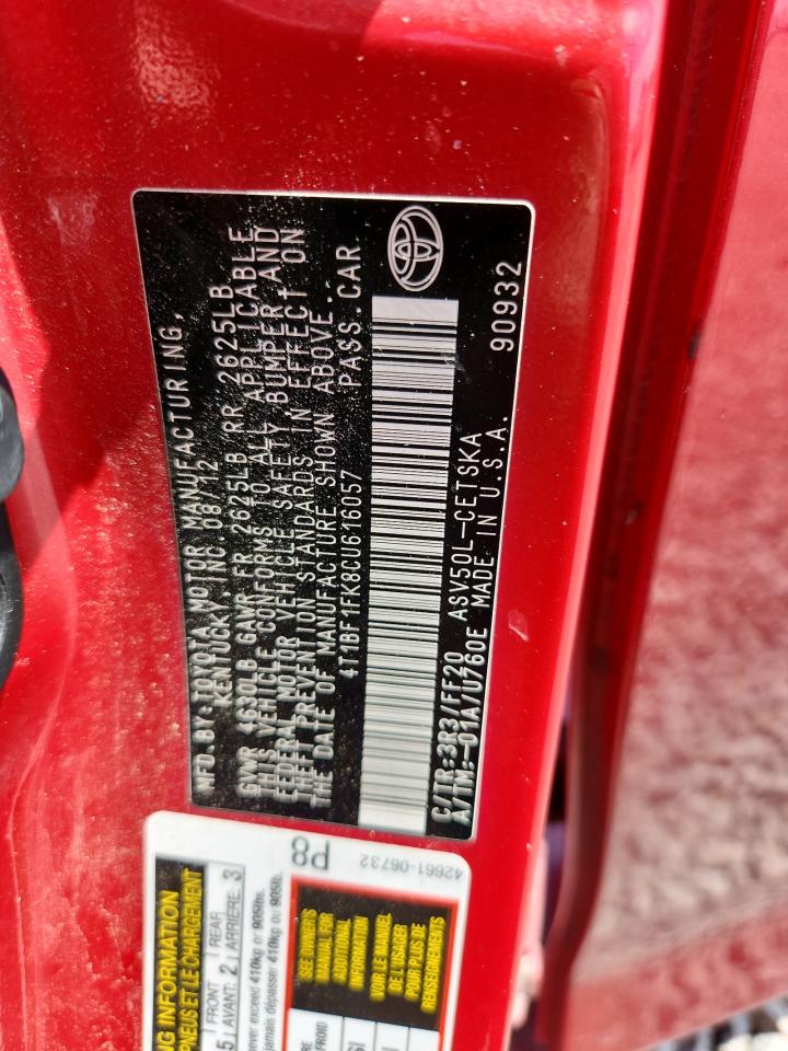 2012 TOYOTA CAMRY