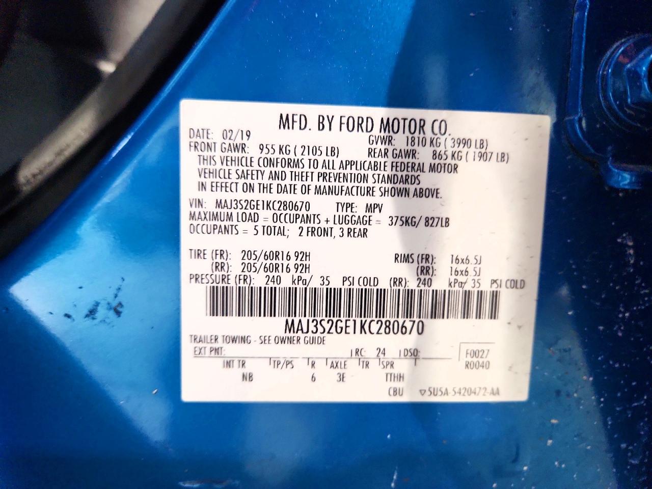 2019 FORD ECOSPORT