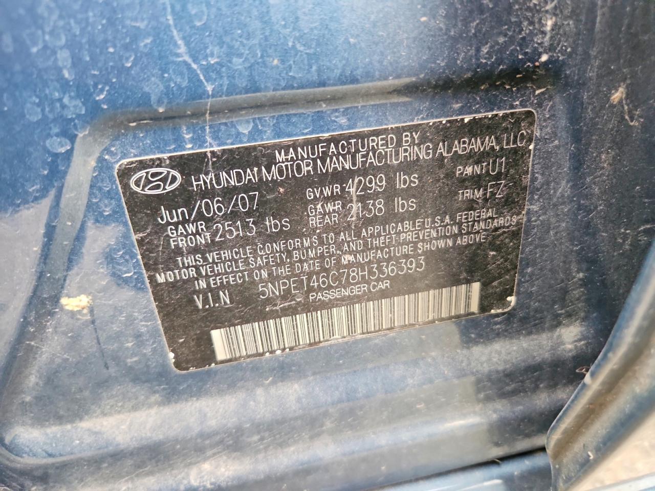 2008 HYUNDAI SONATA
