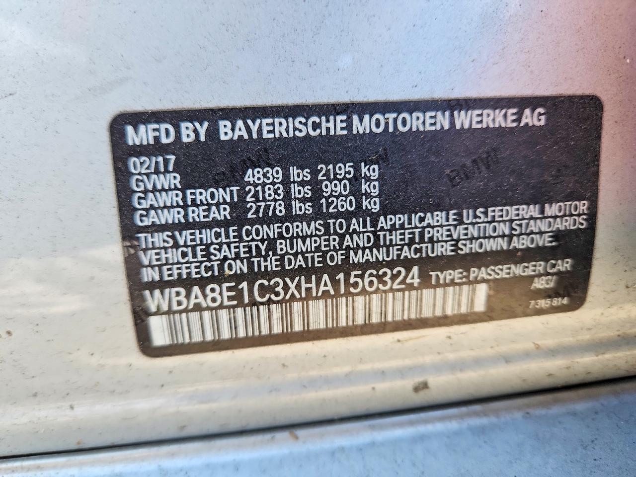 2017 BMW 3 SERIES