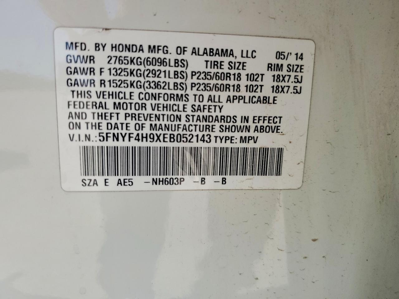 2014 HONDA PILOT