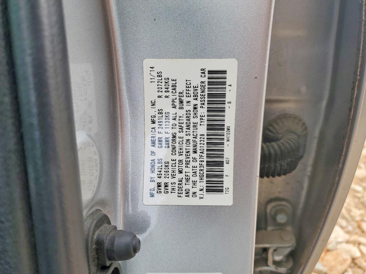 2015 HONDA ACCORD