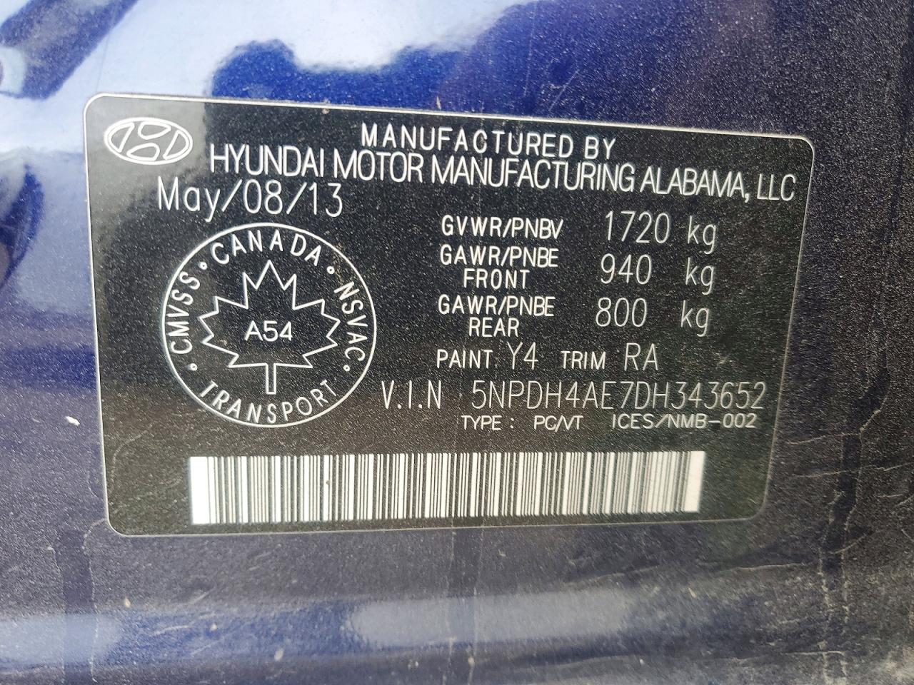 2013 HYUNDAI ELANTRA