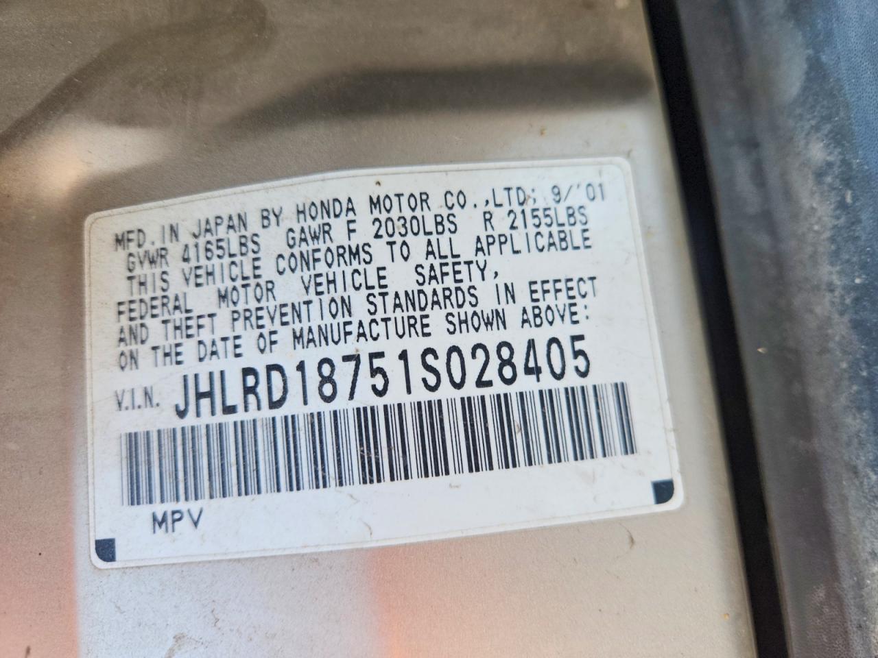 2001 HONDA CRV