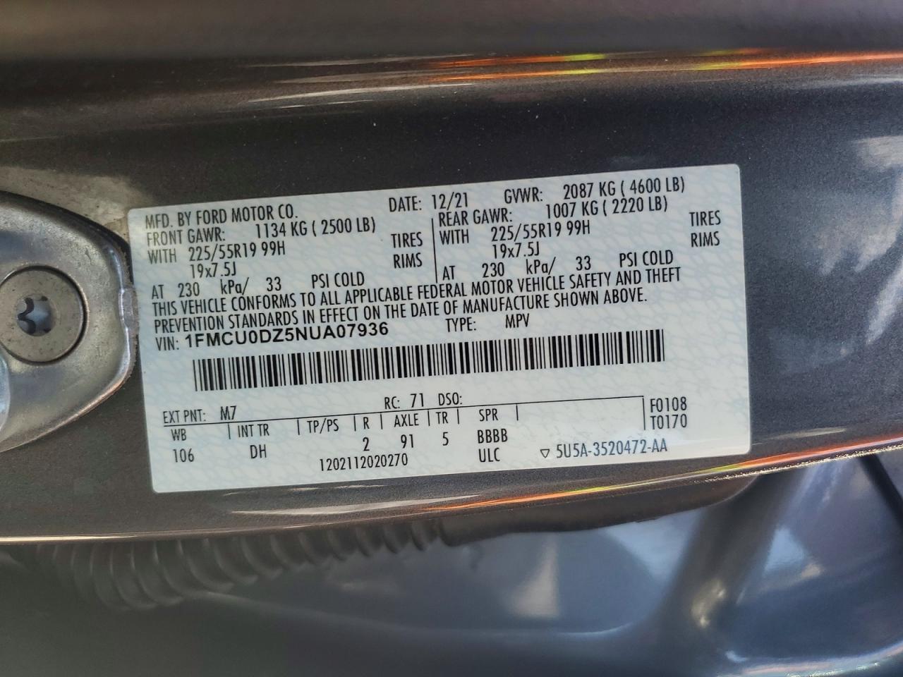 2022 FORD ESCAPE