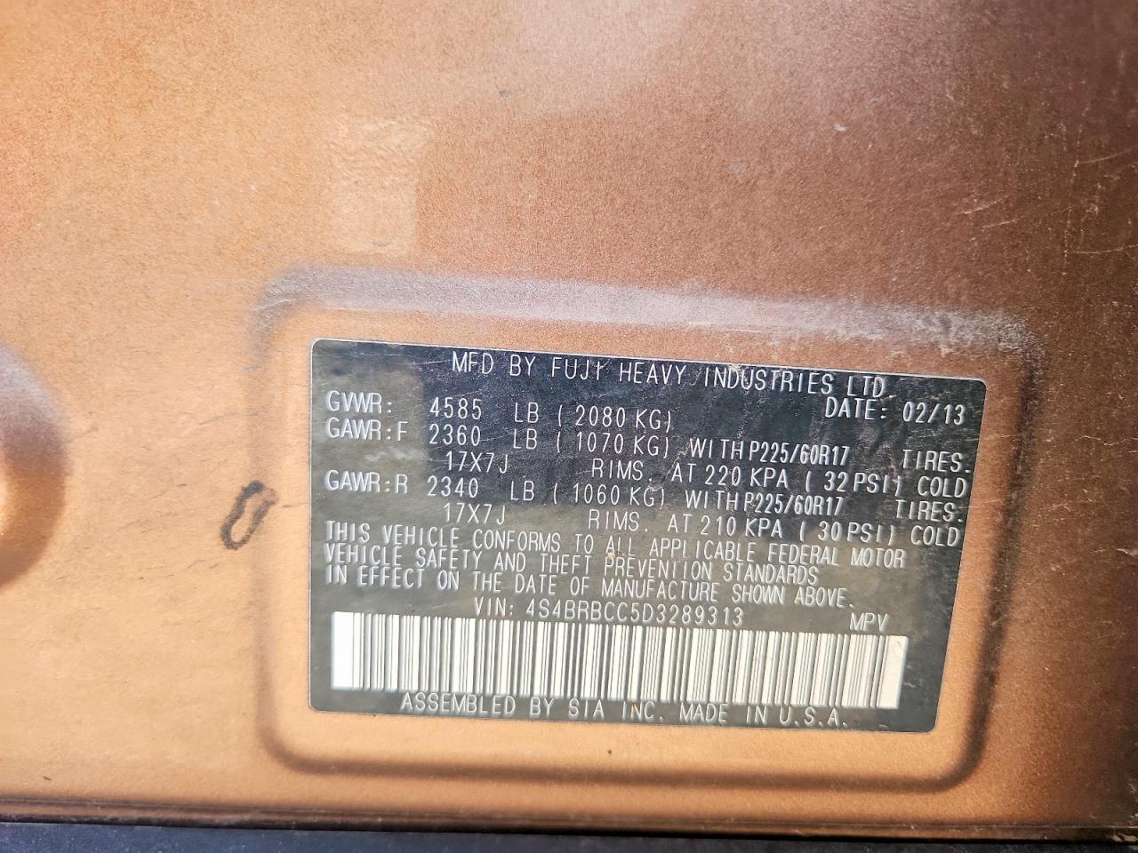2013 SUBARU OUTBACK