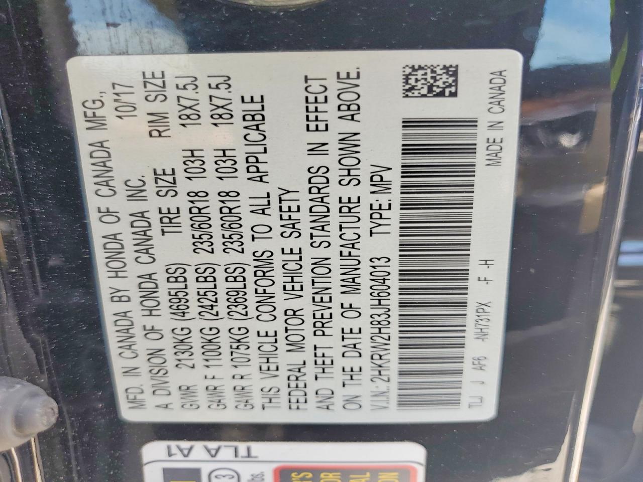2018 HONDA CRV