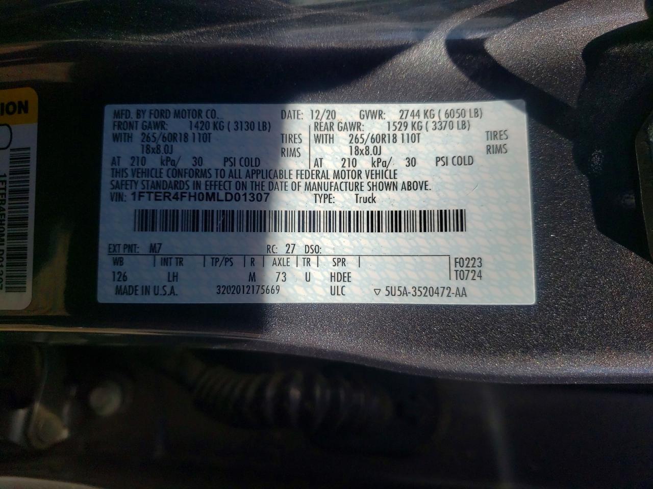 2021 FORD RANGER