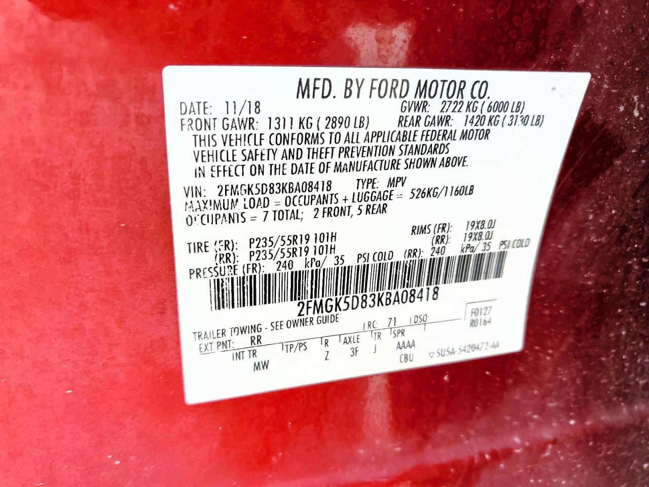 2019 FORD FLEX