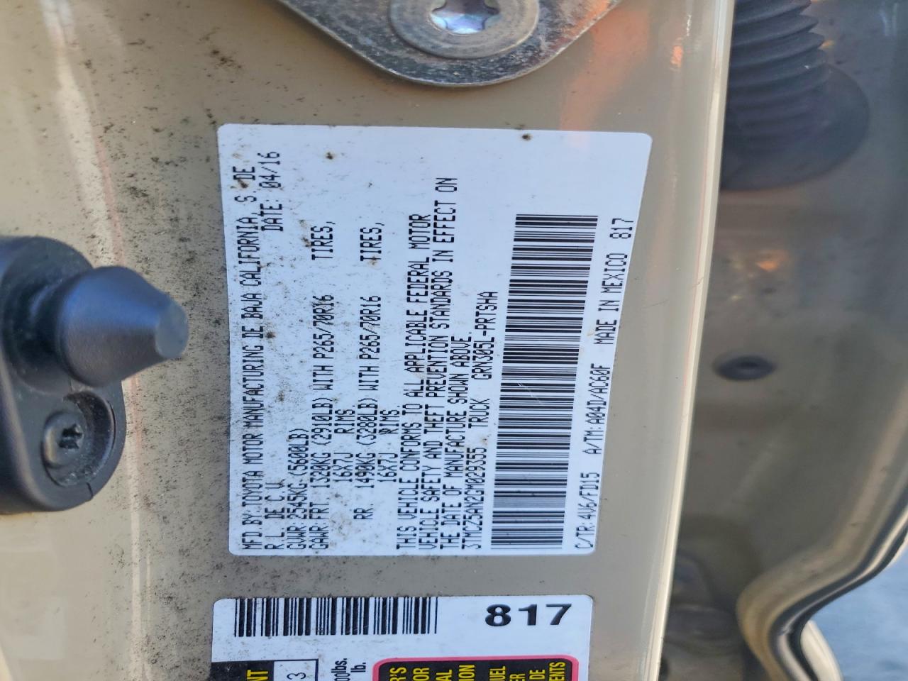 2016 TOYOTA TACOMA