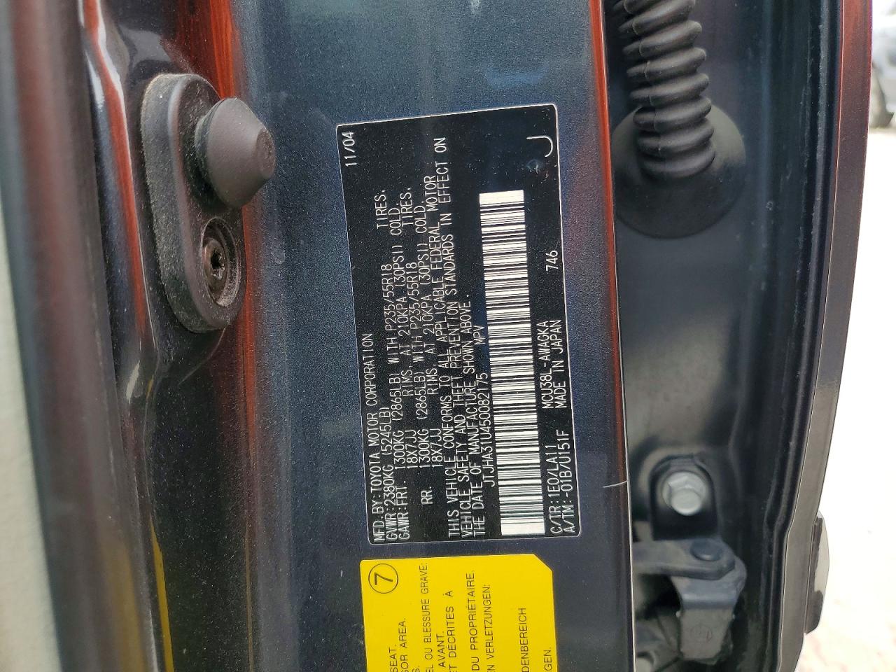 2005 LEXUS RX330