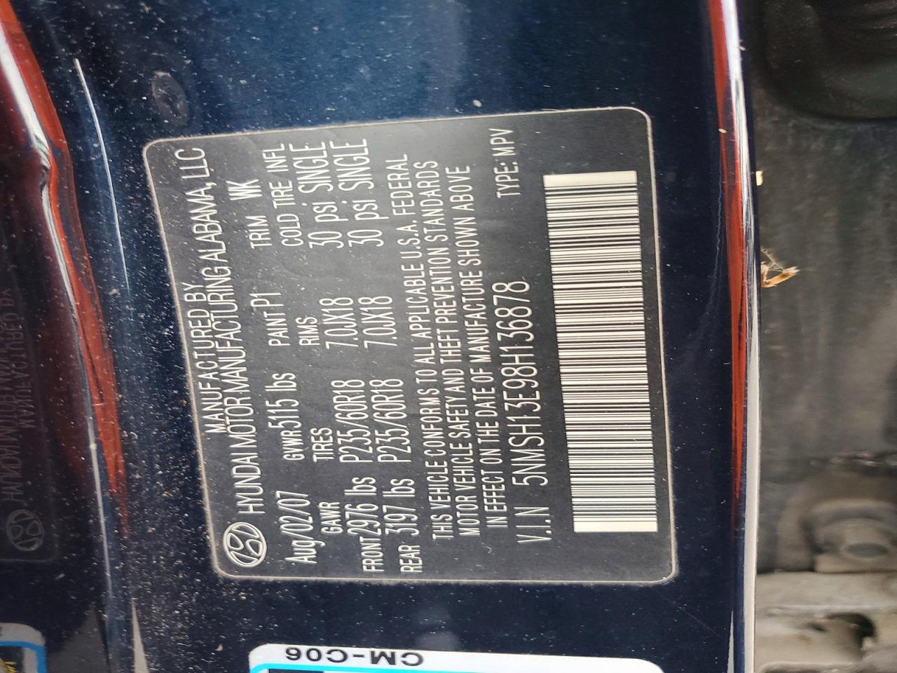 2008 HYUNDAI SANTA FE