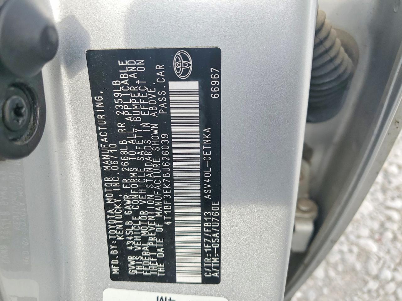 2011 TOYOTA CAMRY